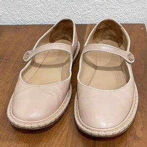 Chloe Rubie Mary Jane Powder Casual Chic Slip-On Round Toe Leather Pump Flats 37